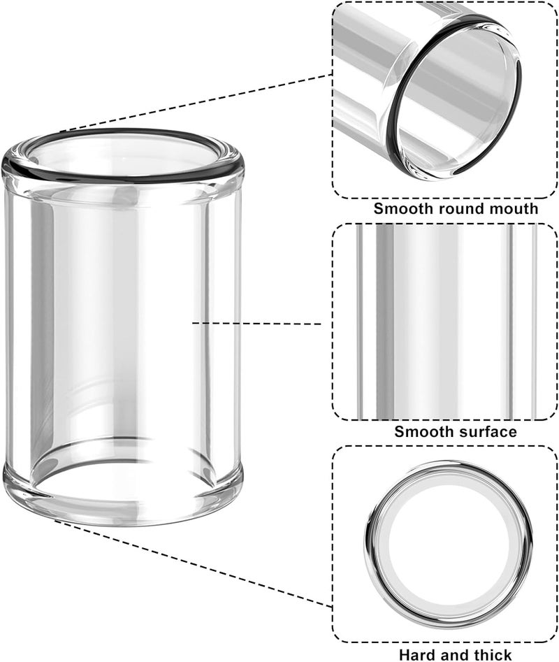 LIFEHIM 8pcs Short Glass Guitar Slide for Electric and Acoustic Resonator Guitars, Multisize Slide Guitar Long 28mm Guitar Finger Slide Ring Kit - Image 2